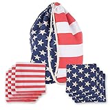 Cornhole Bean Bags Weather Resistant Double Stitched Cotton Duck Canvas Durable Corn Hole Bags Set of 8 Regulation with Portable Tote Bag Official Bean Bags for Tossing Game Endless Outdoor Fun