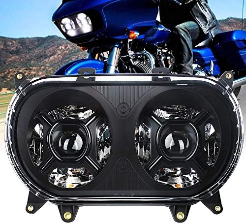 ウインカー付きバイクのヘッドライト 新しいデュアル ダブルヘッドライト124wロードグライド15 16 17 18 19 オートバイのヘッドライトの球根ヘッドライトアセンブリのための オートバイのヘッドライトブラケット Color 1 Pcs Headlight