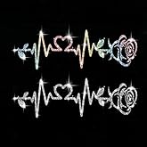 2PCS Sparkling Rose Heartbeat Self-Adhesive PVC Rainbow Glittery Decal Sticker for Cars, Laptops, Trucks, Motorcycles Wall Window Luggage Scratch Cover Door Multi-Surface Decor Sticker