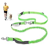 K9KONNECTION Hands Free Dog Rope Leash for Running & Walking | Durable Dual Handle & Visible Reflective Stitching | Extendable Bungee Lead & Adjustable Waist Belt | Lightweight & For All Sizes of Dogs