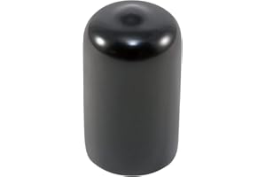 SB DISTRIBUTION LTD (Pack of 25) 1/8"- 3/16" Round Black Vinyl Flexible End Cap Bolt Screw Rubber Thread Protector Safety Cover | for 0.125 Inch Pipe Post Tubing Rod OD Cover - 1" inside Height | by SBD