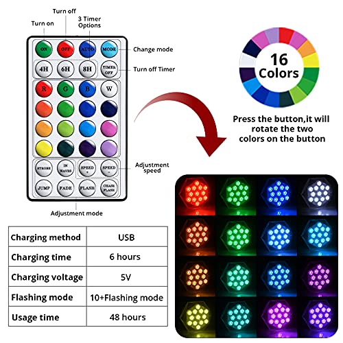 JWTPRO Hot Tub Lights Floating, IP68 Waterproof Pool Lights Underwater with Remote Control, Upgraded 13 LED Diamond Shape Pond Lights USB Magnetic Absorption Powered, 16 Colors, 8 Modes, Timer