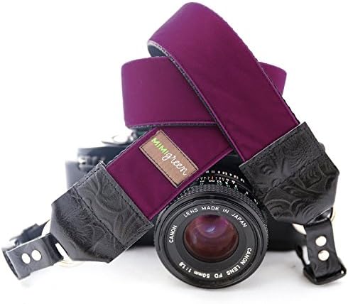 Mimi Green 'Olive' Purple Velvet DSLR Camera Strap