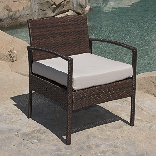 Belleze 3pc Patio Set Furniture Outdoor Sofa Cushion Seat Wicker Set