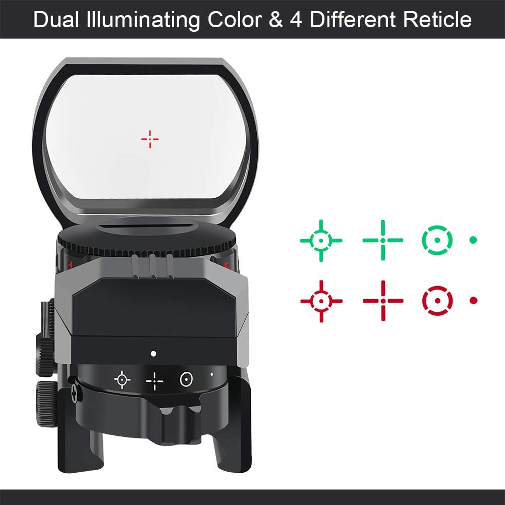 Feyachi Reflex Sight - Adjustable Reticle (4 Styles) Both Red and Green in one Sight! : Sports & Outdoors