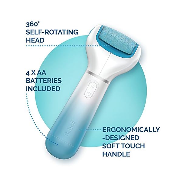 Scholl Velvet Smooth Electric Foot File with Exfoliating Refill, Blue