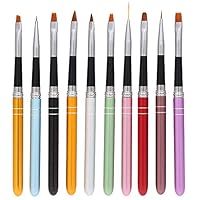 Nail Polish Brush,Anself 10Pcs Professional Nail Art Pen Liner Set for Acrylic UV Gel Drawing