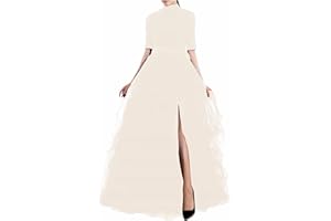 Qmker Women's Long Tutu Tulle Skirt A Line Floor Length Black Special Occasion Night Out fold Skirt