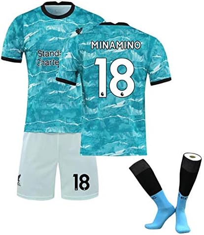 新作多数 サッカーユニフォーム子供大人用21リバプールホームアンドアウェイフットボールジャージ 南の背番号18ソックス上下セットtシャツ半ズボン サッカーウェアレプリカマッチトレーニングチームスポーツウェア通気性速乾性ユニセックス Color Xs Size Blue