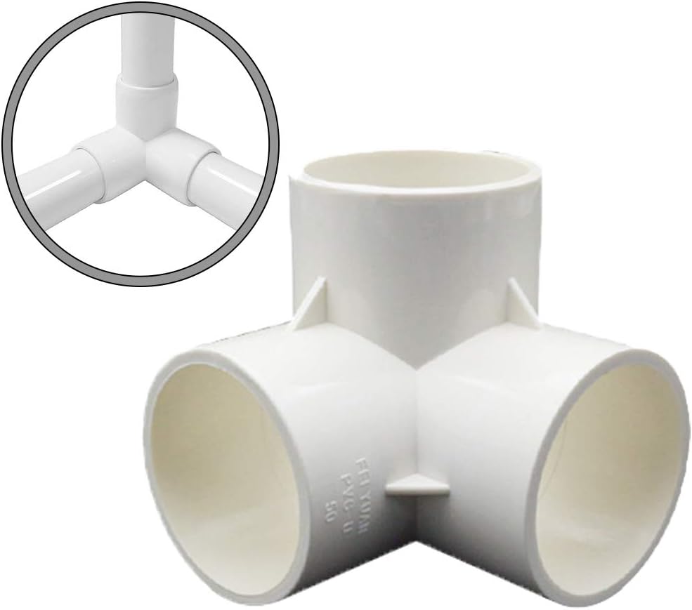 3 Way PVC Corner Fitting 1/2"3/4" 1" PVC Elbow Corner Side