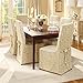 Sure FIT Home Décor Scroll Long Dining Room Chair One Piece Slipcover, Relaxed Fit, Cotton/Polyester, Machine Washable, Dinning - Champagne Color