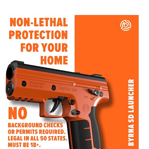 BYRNA SD [SELF DEFENSE] PEPPER LAUNCHER ULTIMATE BUNDLE – NON LETHAL, LESS LETHAL PEPPER LAUNCHER, HOME DEFENSE, PERSONAL DEFENSE (ORANGE) | PROUDLY ASSEMBLED IN THE USA