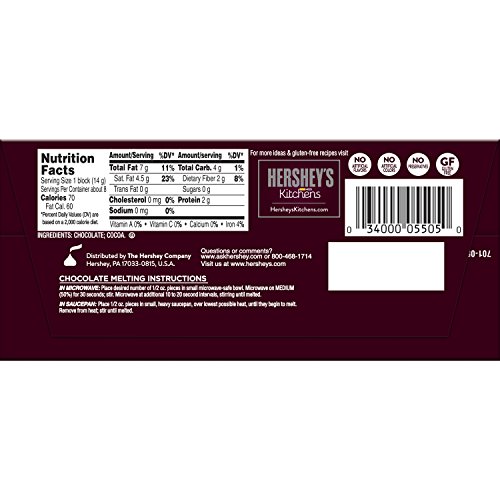 Hershey S Kitchens Unsweetened Sweet Baking Chocolate Bar 4