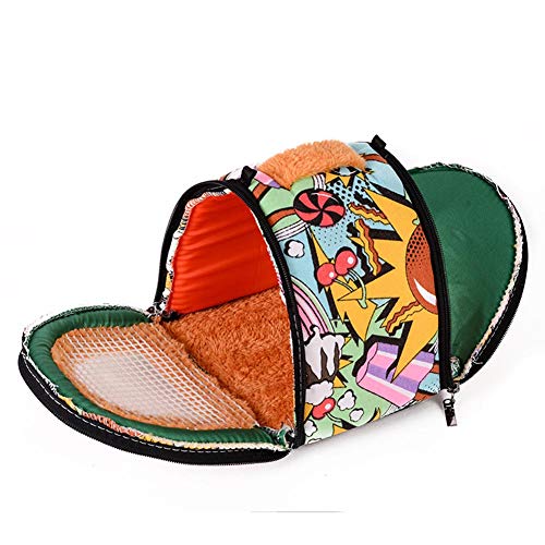 Portable Small Animals Carrier Bag, Rats Sugar Glider Small Guinea Pig Rat Chinchillas Hamster Hedgehog Carrier Pouch Bag for Outdoor Travel, Breathable Hanging Tote Bag with Detachable Strap Zipper