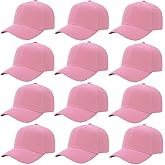 ZH Plain Adjustable Baseball Cap - Lot of 12 Unisex Blank Design Caps