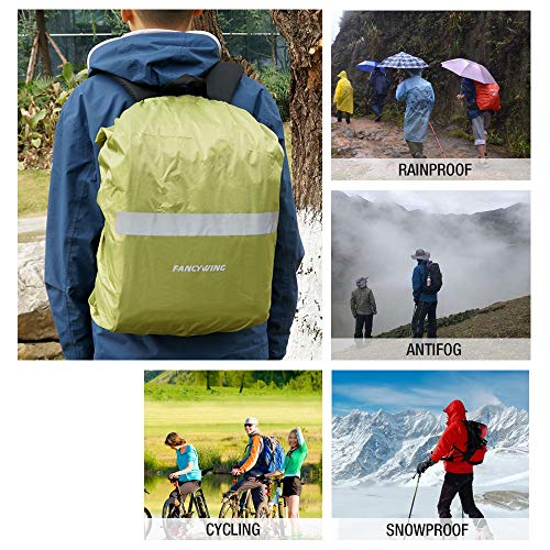 FANCYWING Waterproof Backpack Rain Cover with Reflective Strap, Upgraded 10-90L Non-Slip Rainproof Backpack Cover for Hiking, Camping, Hunting, Rain Cycling, Orange, Large - Thumbnail 7