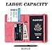 HerriaT Passport Holder Cover Case RFID Blocking Travel Wallet Card Case for Women Man(Pink)