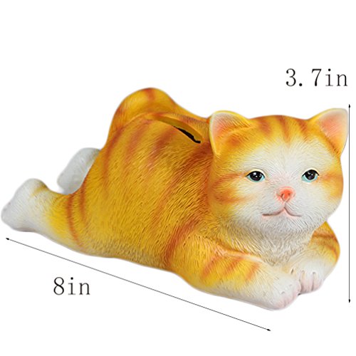 CHOOLD Ceramic Cat Piggy Bank Coin Bank Money Bank Saving Pot Education Toy Birthday Gift Nursery Decor for Kids