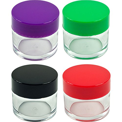12 Piece Clear Jars with Colored Lids/20 ML New eBay