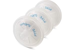 Hydrophobic PTFE Syringe Filters 25mm Diameter 0.45μm Pore Size Industrial Filters by Allpure Biotechnology [Pack of 100]