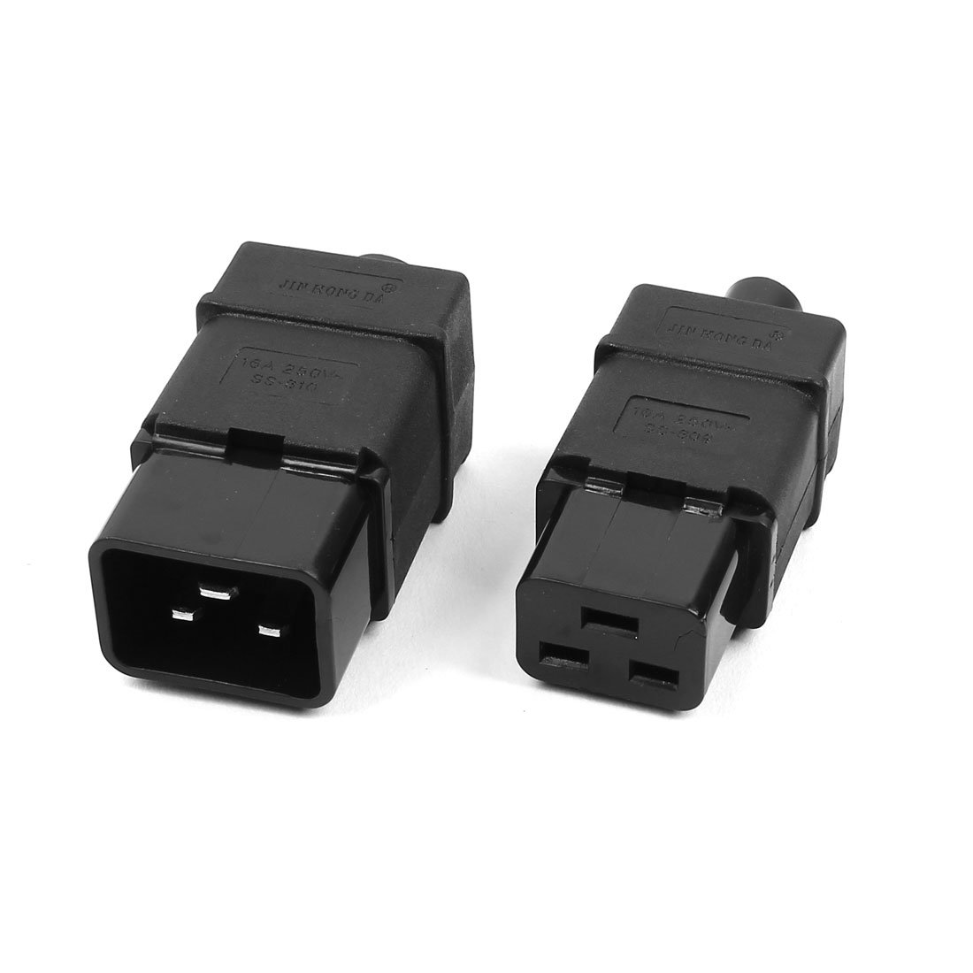 sourcing map Industrial Rewirable IEC320 C19 Male + IEC320 C20 Female Socket