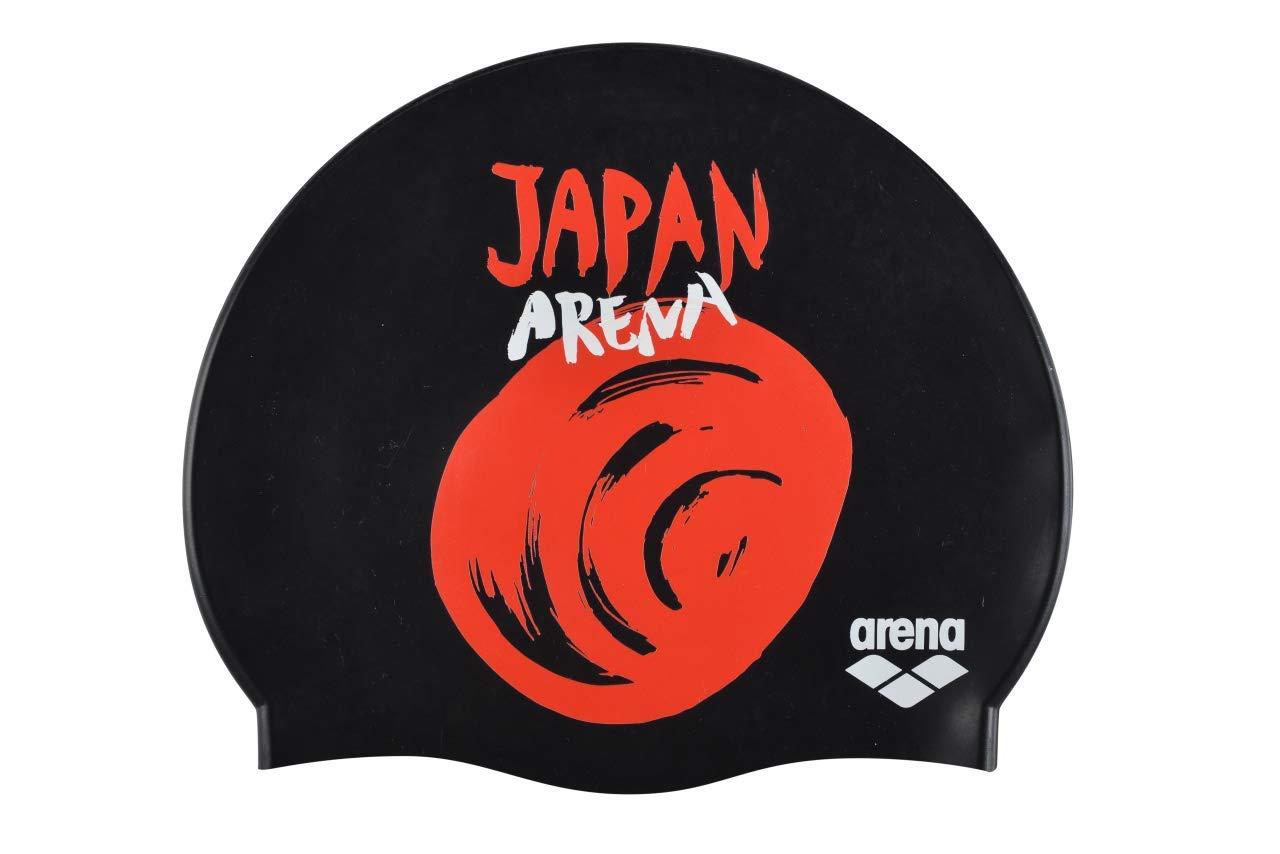Arena Unisex Flags Silicone Swim Cap for Women and Men, Chlorine Protection for Fitness Swimming Reinforced Edge Bathing Cap, Japan