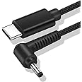 USB C to 4.0mm Tip Adapter Charge Cord for Lenovo IdeaPad Charger 65W 45W, Nylon Braided USB C to Right Angle Converter Charging Cable for Lenovo Power Supply for IdeaPad 330-14 330-15 330-17 510-15