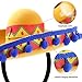 Unomor Cinco De Mayo Sombrero Headband, Fiesta Sombrero Party Hats Costume with Ball Fringe Party Supplies Decoration