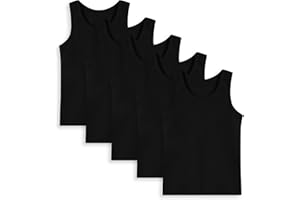 Weymuic 5 Pack Boys Kids Tank Tops Cotton Undershirts Sleeveless Crew Neck Tank Tops for Toddlers