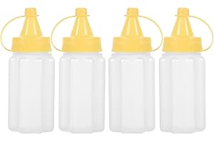 NIYANGLE Mini Condiment Squeeze Bottles 4pcs Compact Plastic Sauce Dispensers for Bbq and Bento Box Mustard