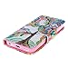 For iphone 5C , TUTUWEN Novelty Fashion Colorful Flower Style [Magnetic] Wallet [PU Leather Case] Flip [Stand] Flap Closure Protective Cover for Apple iphone 5C