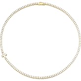 BREN Tennis Necklaces for Women - Gold Plated Cross Necklace Tennis Chain - 3.0mm AAAAA Cubic Zirconia Tennis Necklace for Women Men 16-20inch