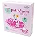 Imagination Generation Pink Blossoms Tea Time Set for Two – Wood Eats! Tea Party Playset with Tea Cups, Kettles, Saucers, Spoons, Flowers, & Floral Tray – Play Food Accessories (16pcs.)