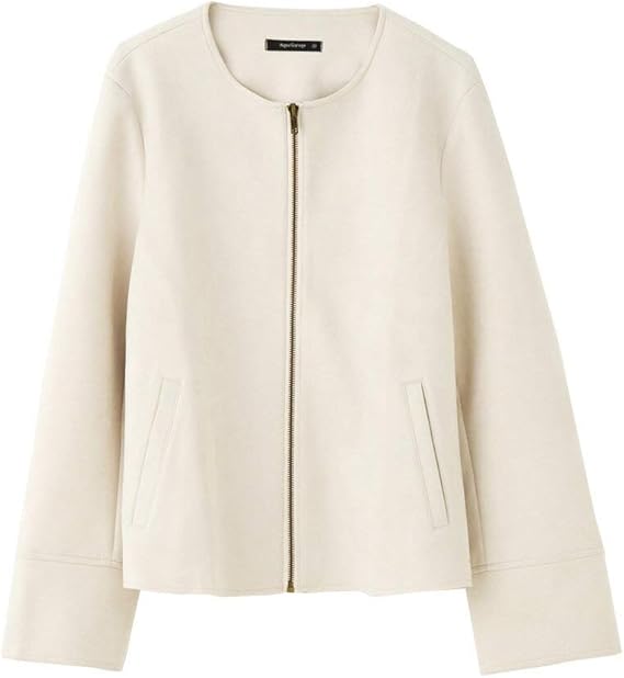 Amazon アクアガレージ Aquagarage アウター ライトアウター ジップブルゾン レディース シンプル カジュアル ストレッチ素材 スエードタッチ スリット 折り返し袖 秋 冬 コート ジャケット 通販