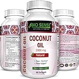 #1 Pure & Organic Coconut Oil - Cold Pressed - Highest Grade and Quality Capsules (Best Supplements) - Certified Full Strength - 100% Natural - 2000 mg per Serving - 60 Capsules by Natures Design