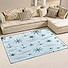 Nautical Wheel Anchor Area Rug Sea Water Wave Non Slip Runner Rug for Hallway Bedroom Kitchen Stairs Living Room Outdoor Floor Rugs 2x3 3x5 4x6 5x8 Area Rug Play Area Rug