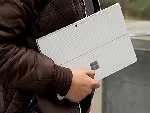 Herngee Surface Carbon Fiber Texture Protective Decal Skin Protector PVC Skin Stickers Cover Stickers for Microsoft Surface 3, Color White