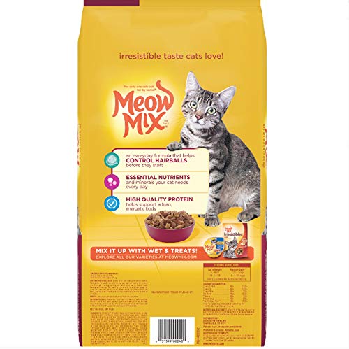 MEOW MIX HAIRBALL CONTROL DRY CAT FOOD FOR ADULT CAT, 6.3 LB. BAG