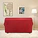 Easy-Going Stretch Loveseat Slipcover 1-Piece Sofa Cover Furniture Protector Couch Soft with Elastic Bottom for Kids Polyester Spandex Jacquard Fabric Small Checks (Loveseat, Christmas Red)