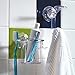 InterDesign Power Lock Suction, Toothbrush and Toothpaste Holder for Bathroom Mirror, Shower - Clear