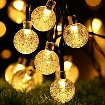 PESCA 20LED Crystal Bubble Ball String Fairy Lights for Decortaion Diwali Christmas Xmas Light for Diwali Home Decorations Lighting (Warm White, 3 Meter)