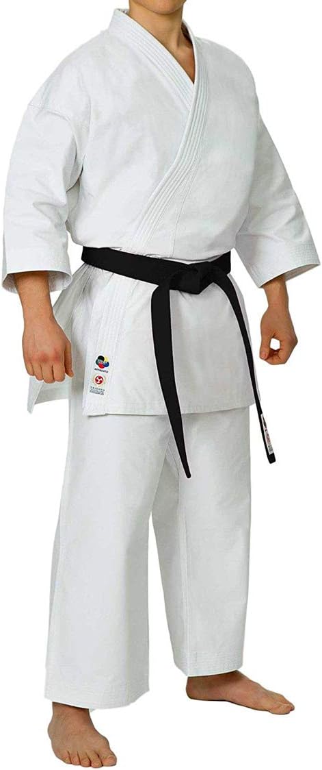Seishin Premium Adult Karate Gi Uniform Men – White WKF Approved Black