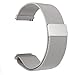 LoveBlue Compatible Pebble time 22mm Magnetic Milanese Loop Stainless Steel Band Replacement Accessories Compatible Pebble Time/Pebble Time Steel,Samsung Gear S3 Frontier/TicWatch Pro(Milanese-Silver)