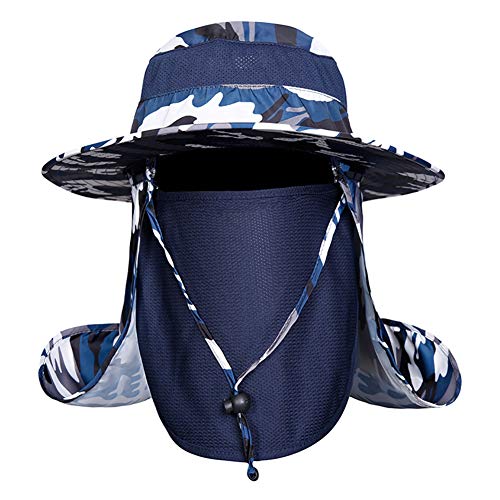 Wander G Fishing Hat for Men Women,Outdoor Sun Cap UPF 50+ UV Sun Protection with Removable Neck Flap, Face Cover Mask & Windproof Strip, Sun Hat for Outdoor Sports & Travel - Thumbnail 7