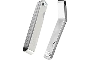 LANBEAUTIFY Feeler Gauges - 32 Blades Feeler Gauge Set &16 Pieces Offset Feeler Gauge Stainless Steel Dual Marked Metric and Standard SAE - Valve Thickness Gauge (Tapered&Offset Feeler Gauge)