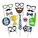 Happy Father's Day Photo Booth Props DIY Kit - Father's Day Birthday Celebration Supplies - 15 Pcs