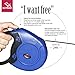 BUYBAR Eco-Friendly Retractable Nylon Dog Leash with One Button Lock and Ergonomic Hand Grip, Large, Blue