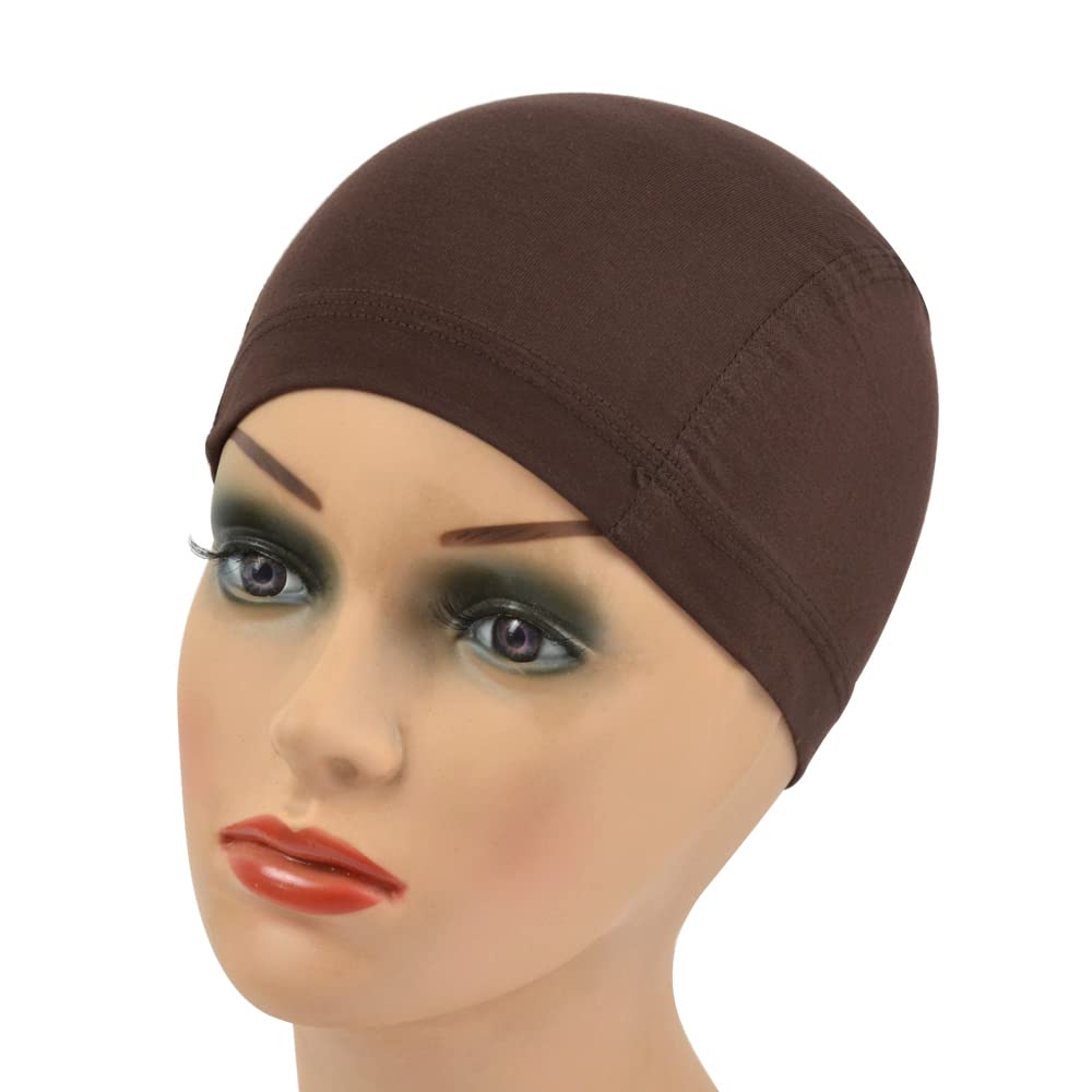 1pc Bamboo Fiber Wig Cap to Hold Wig in Place Elastic Wig Cap for Women Wig Making (Dark Brown)