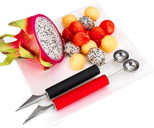 Double Headed Stainless Steel Fruit Digging Device Watermelon Dig Ball Scoop Ice Cream Spoon Carving Knife Fruit Cutter Creative Kitchen Tools