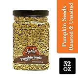 Jaybee's Nuts Pumpkin Seeds Pepitas - Roasted Unsalted (2 LBS) Fresh, Vegetarian Friendly & Kosher Certified -Great Healthy Everyday Snack - Reusable Container